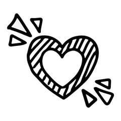 Love doodle transparent illustration icon