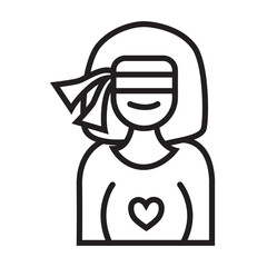 women with blindfold for surprise transparent illustration