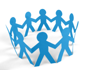 Team of paper chain people, Community, Support