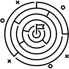 maze icon, line icon style, complex challenge symbol vector stock.