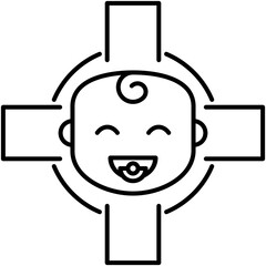 pediatrics icon, line icon style, children health care symbol vector stock.