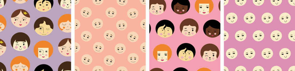 Feminine look, abstract personage, mascot design, funny face, cute icon