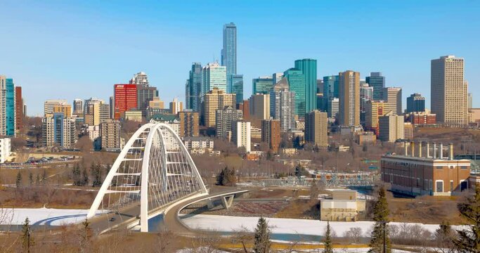 A close up to Walterdale bridge in Edmonton Downtown. 