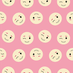 Feminine look, abstract personage, mascot design, funny face, cute icon