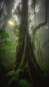 rain forest in the fog