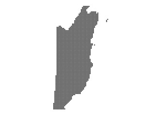 An abstract representation of Belize,Belize map made using a mosaic of black dots. Illlustration suitable for digital editing and large size prints. 