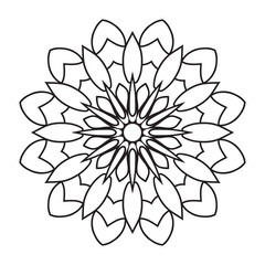 Easy mandala design for coloring page, floral Simple mandala. Geometric ornamental mandalas