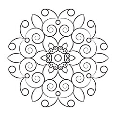 Easy mandala design for coloring page, floral Simple mandala. Geometric ornamental mandalas