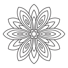Easy mandala design for coloring page, floral Simple mandala. Geometric ornamental mandalas