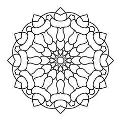 Easy mandala design for coloring page, floral Simple mandala. Geometric ornamental mandalas