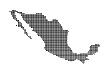 Obraz premium An abstract representation of Mexico,Mexico map made using a mosaic of black dots. Illlustration suitable for digital editing and large size prints. 