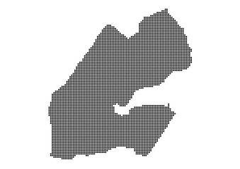 Obraz premium An abstract representation of Djibouti,Djibouti map made using a mosaic of black dots. Illlustration suitable for digital editing and large size prints. 