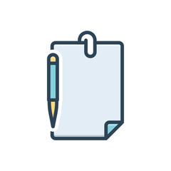 Color illustration icon for paper  
