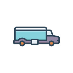 Color illustration icon for truck  