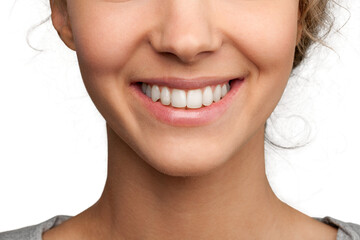 Fototapeta premium Closeup on a Woman Smiling Mouth