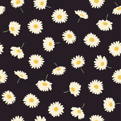 デイジーのシームレスなパターン-2way-手描き