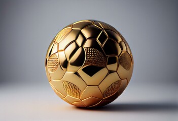 gold soccer ball on white separated. Generative AI