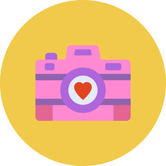 Camera Multicolor Circle Flat Icon