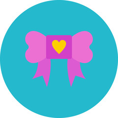 Ribbon Multicolor Circle Flat Icon