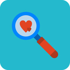 Search Multicolor Round Corner Flat Icon