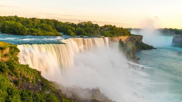 Uhd 4k Timelapse of American falls at Niagara falls, USA, from the American Side
