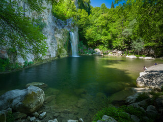 Fototapeta na wymiar Beautiful Ilica Waterfall. Horma Canyon. Kure Mountains National Park. Turkey travel destinations. Kastamonu. Turkey