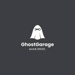 ghost garage logo design modern concept