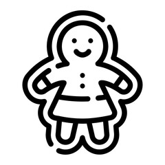 gingerbread line icon