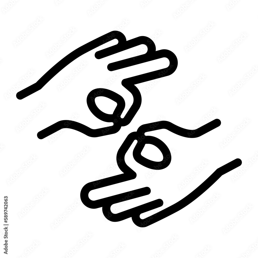 Wall mural sign language line icon - Wall murals
