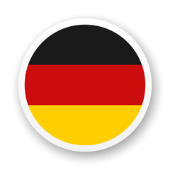 Fototapeta premium Flag of Germany flat icon. Round vector element with shadow underneath. Best for mobile apps, UI and web design.