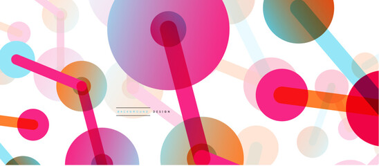 Abstract background. Round dots connected by lines. Trendy techno business template for wallpaper, banner, background or landing
