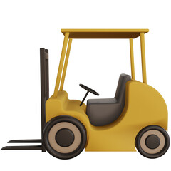 3D Forklift illustration pack on Logistics and Delivery with Transparent Background
