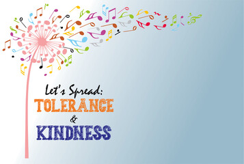Let's spread tolerance and kindness. Random Acts Kindness Day greeting card, poster and banner for media and web. Blank space to add text. Soft background.