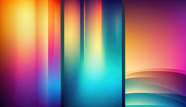 Colored gradient abstract background separated into three sections. Generative AI