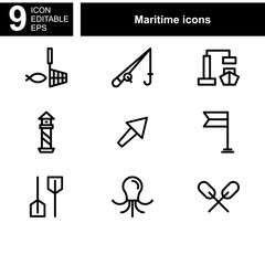 maritime icon or logo isolated sign symbol vector illustration - Collection of high quality black style vector icons 
