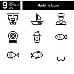 maritime icon or logo isolated sign symbol vector illustration - Collection of high quality black style vector icons 
