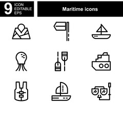 maritime icon or logo isolated sign symbol vector illustration - Collection of high quality black style vector icons 
