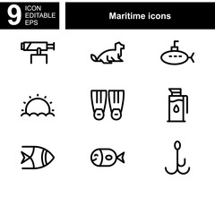 maritime icon or logo isolated sign symbol vector illustration - Collection of high quality black style vector icons 
