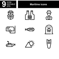 maritime icon or logo isolated sign symbol vector illustration - Collection of high quality black style vector icons 
