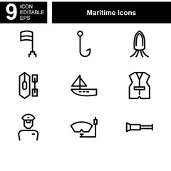 maritime icon or logo isolated sign symbol vector illustration - Collection of high quality black style vector icons 
