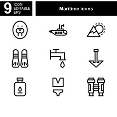 maritime icon or logo isolated sign symbol vector illustration - Collection of high quality black style vector icons 
