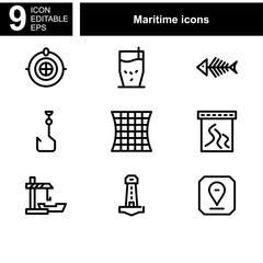 maritime icon or logo isolated sign symbol vector illustration - Collection of high quality black style vector icons 
