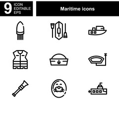 maritime icon or logo isolated sign symbol vector illustration - Collection of high quality black style vector icons 
