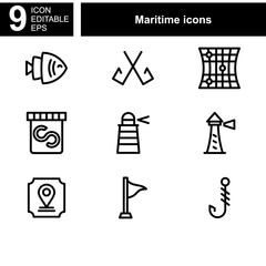 maritime icon or logo isolated sign symbol vector illustration - Collection of high quality black style vector icons 
