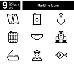maritime icon or logo isolated sign symbol vector illustration - Collection of high quality black style vector icons 
