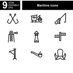 maritime icon or logo isolated sign symbol vector illustration - Collection of high quality black style vector icons 
