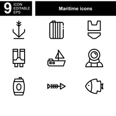 maritime icon or logo isolated sign symbol vector illustration - Collection of high quality black style vector icons 
