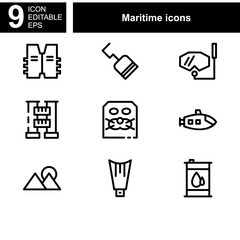 maritime icon or logo isolated sign symbol vector illustration - Collection of high quality black style vector icons 
