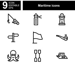 maritime icon or logo isolated sign symbol vector illustration - Collection of high quality black style vector icons 
