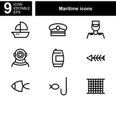 maritime icon or logo isolated sign symbol vector illustration - Collection of high quality black style vector icons 

